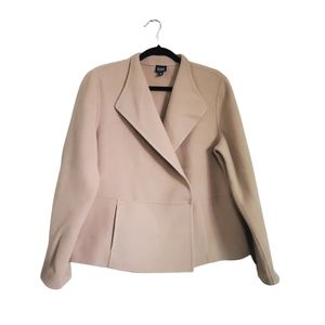 Eileen Fisher Tan Wool Blend Wrap Coat Large